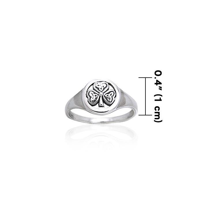 Celtic Shamrock Silver Ring TRI248