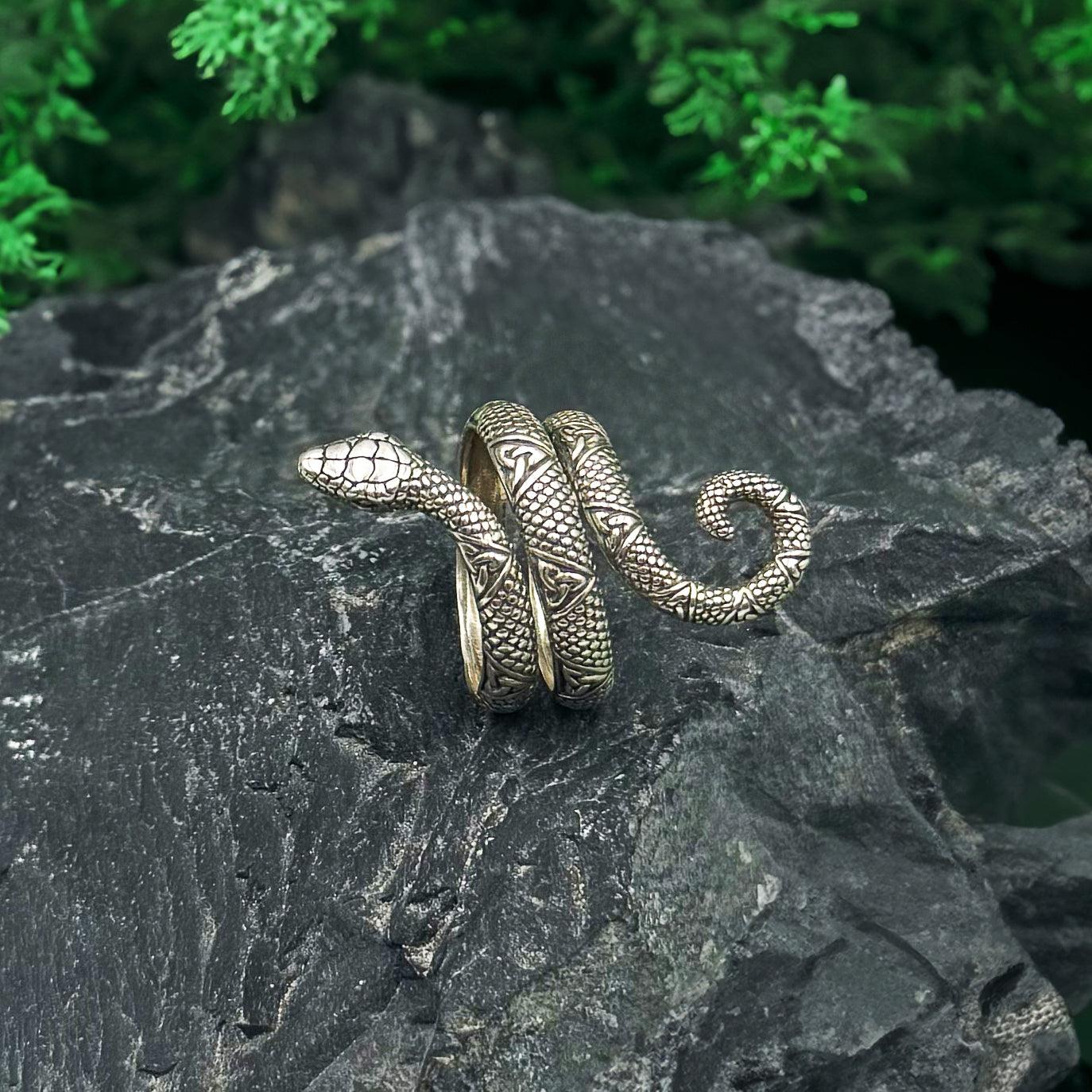 Celtic Trinity Knot Snake Ring TRI563