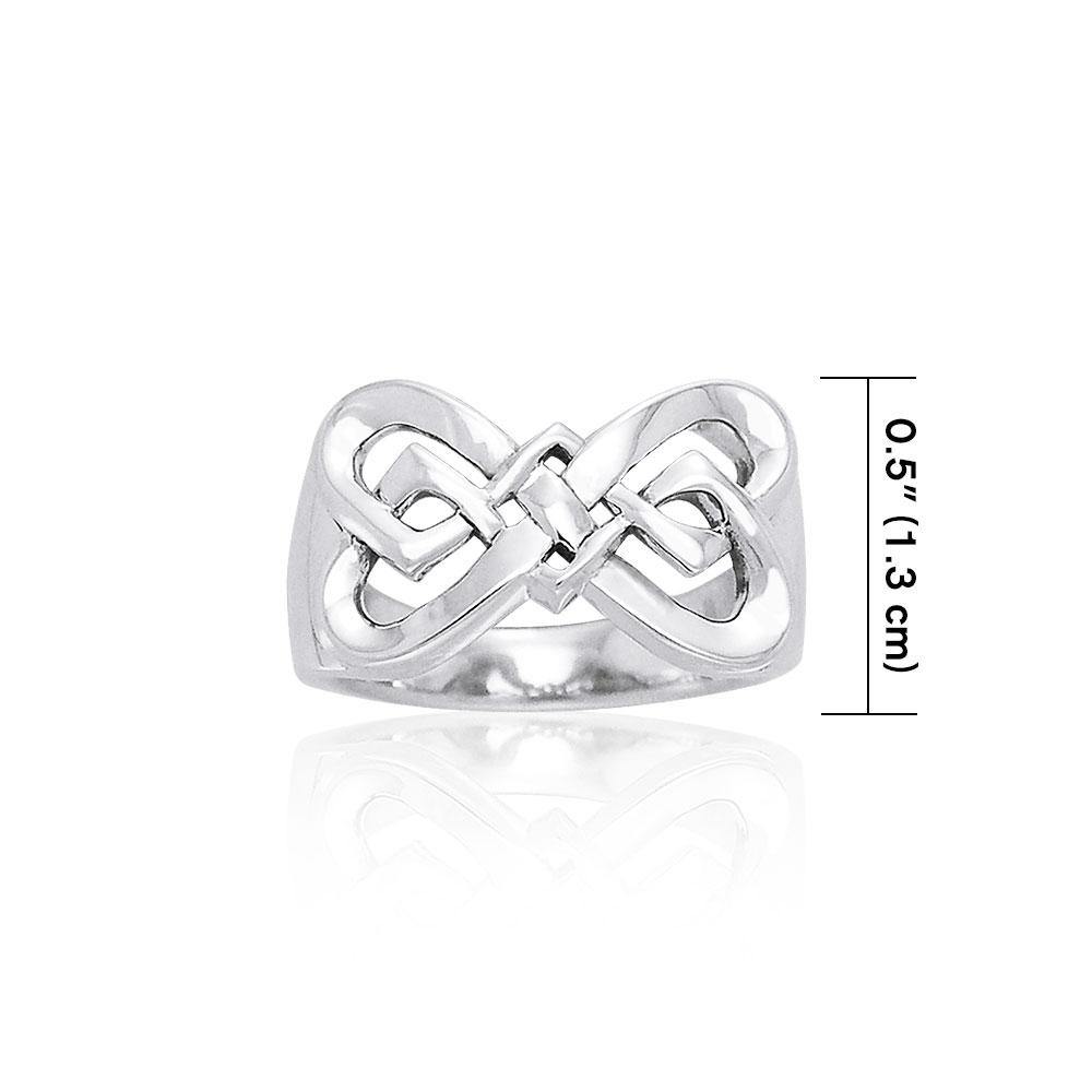 Danu Contemporary Silver Celtic Knotwork Ring TRI596