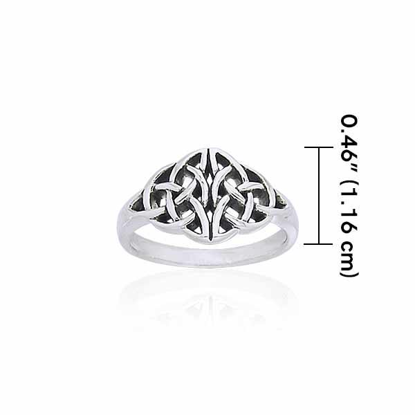 Twin Celtic Trinity Knot Silver Ring TRI876