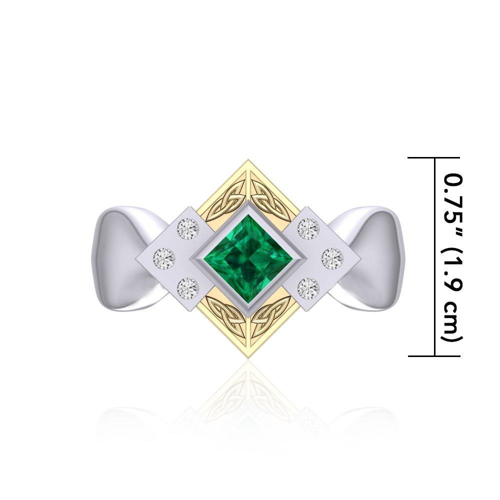 Celtic Trinity Knot Silver and Gold Ring MRI353