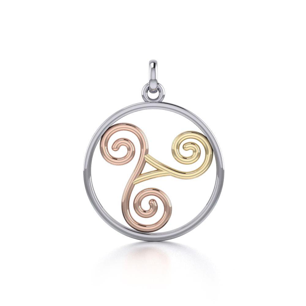 Celtic Three Tone Spiral Pendant OTP038