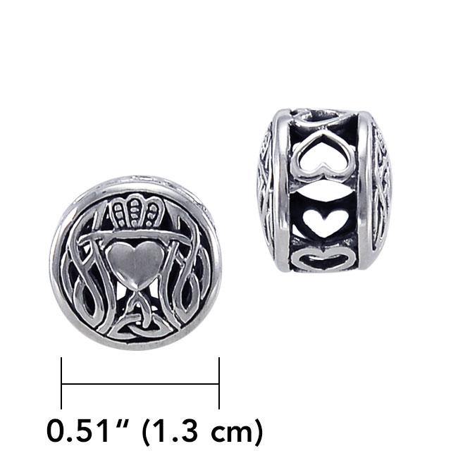 Celtic Knotwork Claddagh Sterling Silver Bead TBD189