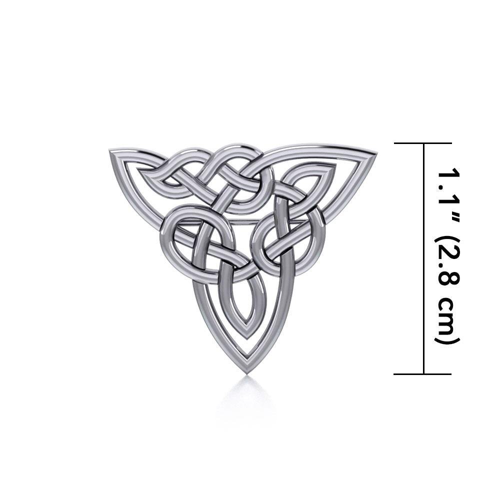 Celtic Trinity Knot Silver Brooch TBR017