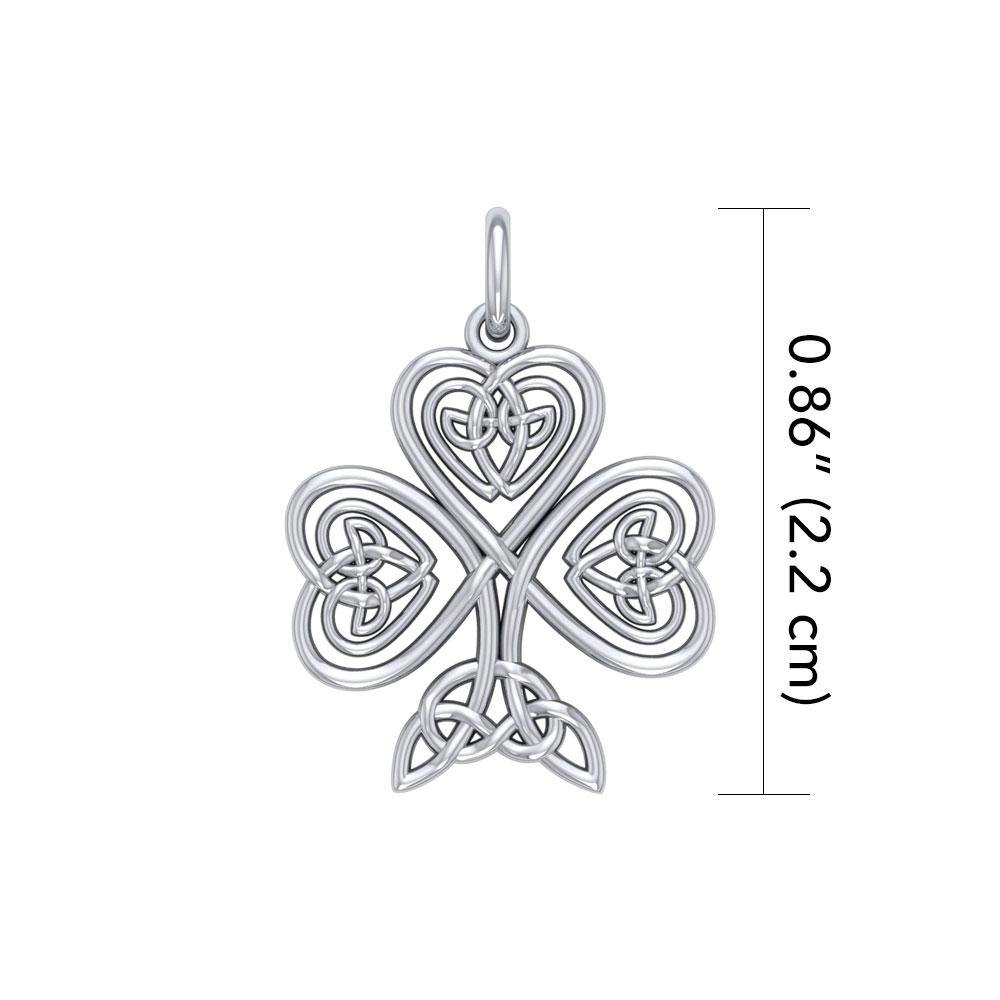 Celtic Knotwork Shamrock Silver Charm TC1083