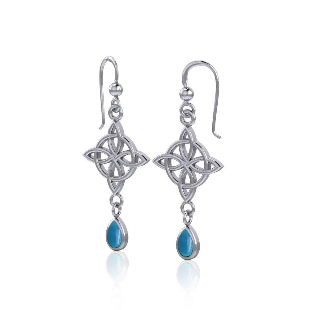 Celtic Quaternary Knot Sterling Silver Earrings TE2891