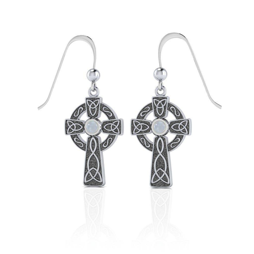 A beautiful statement of pride and faith ~ Sterling Silver Jewelry Celtic Cross Hook Earrings TER075