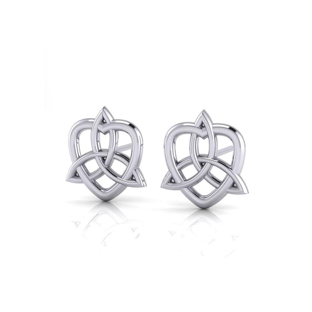 Celtic Trinity Knot Heart Post Earrings TER1657