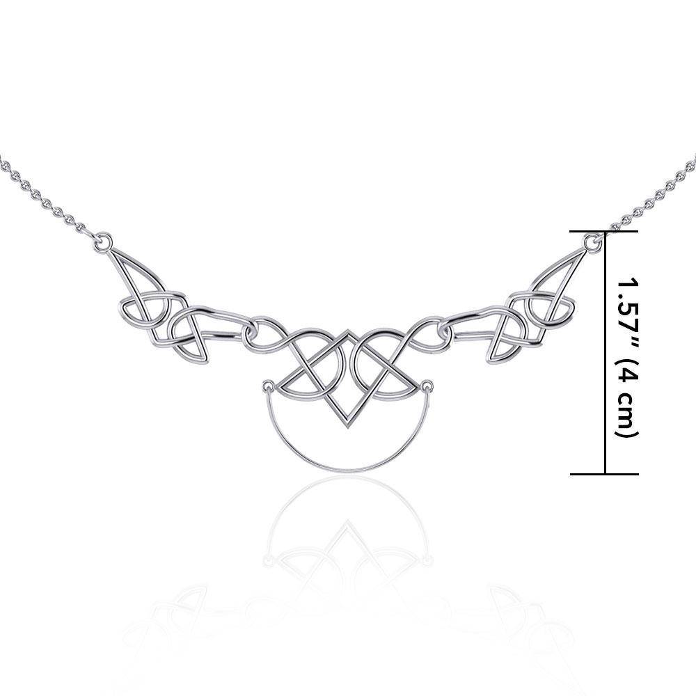 Celtic Knotwork Silver Necklace with Charm Holder TN121