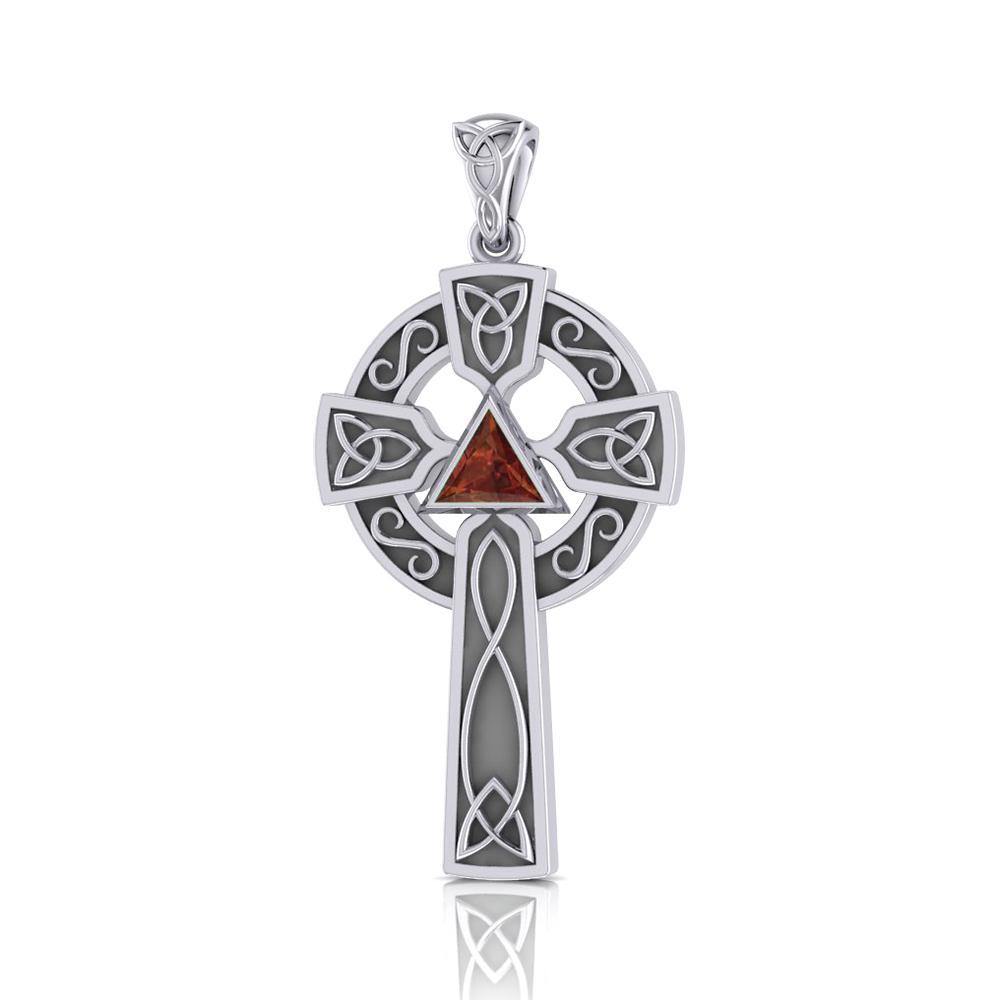Celtic Knot AA Recovery Cross Sterling Silver Pendant TPD385