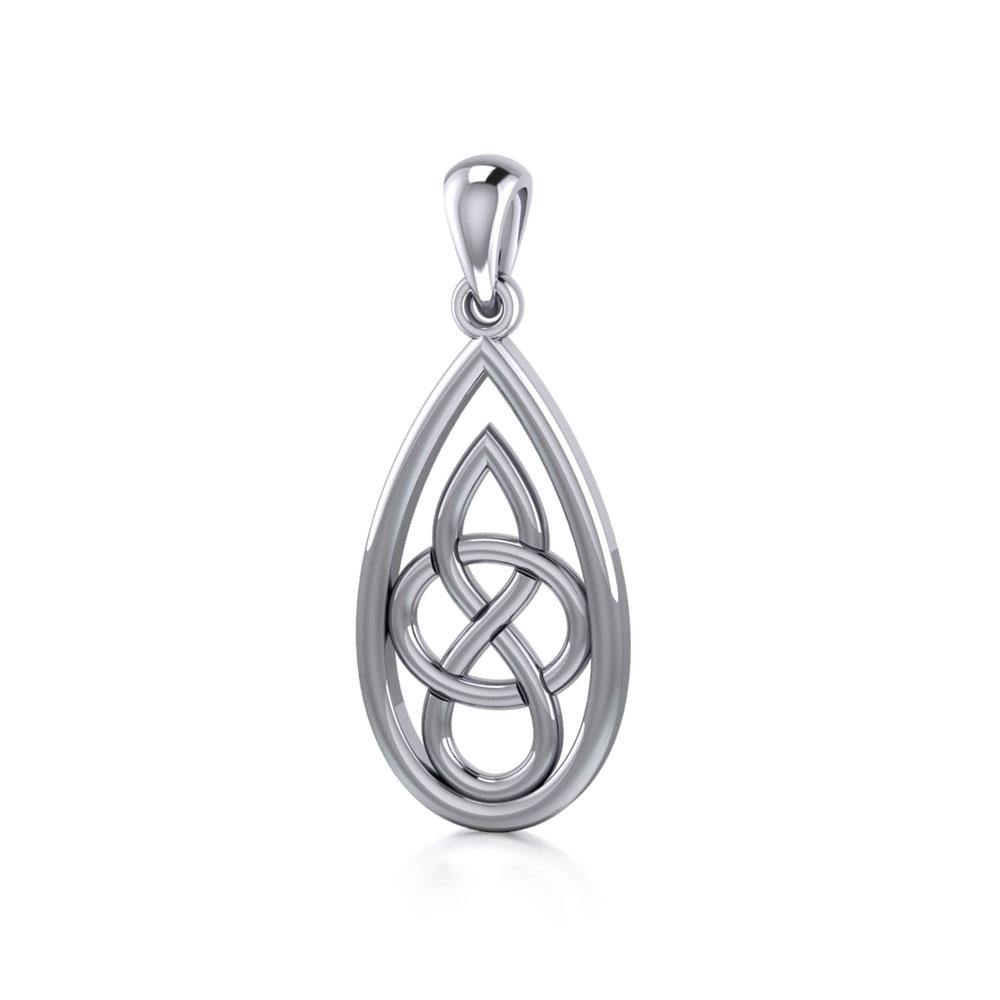 Teardrop Celtic Knotwork Silver Pendant TPD4197