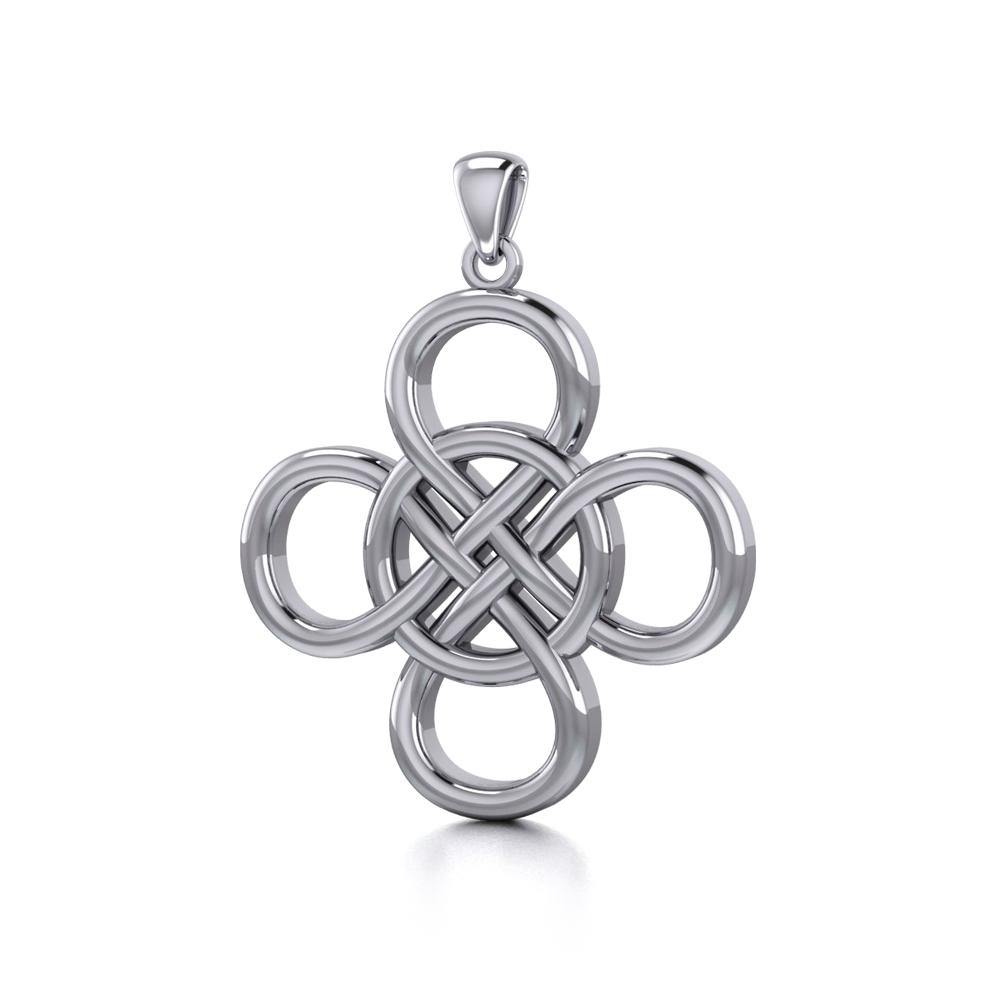 Celtic Four Point Infinity Knot Sterling Silver Pendant TPD5131