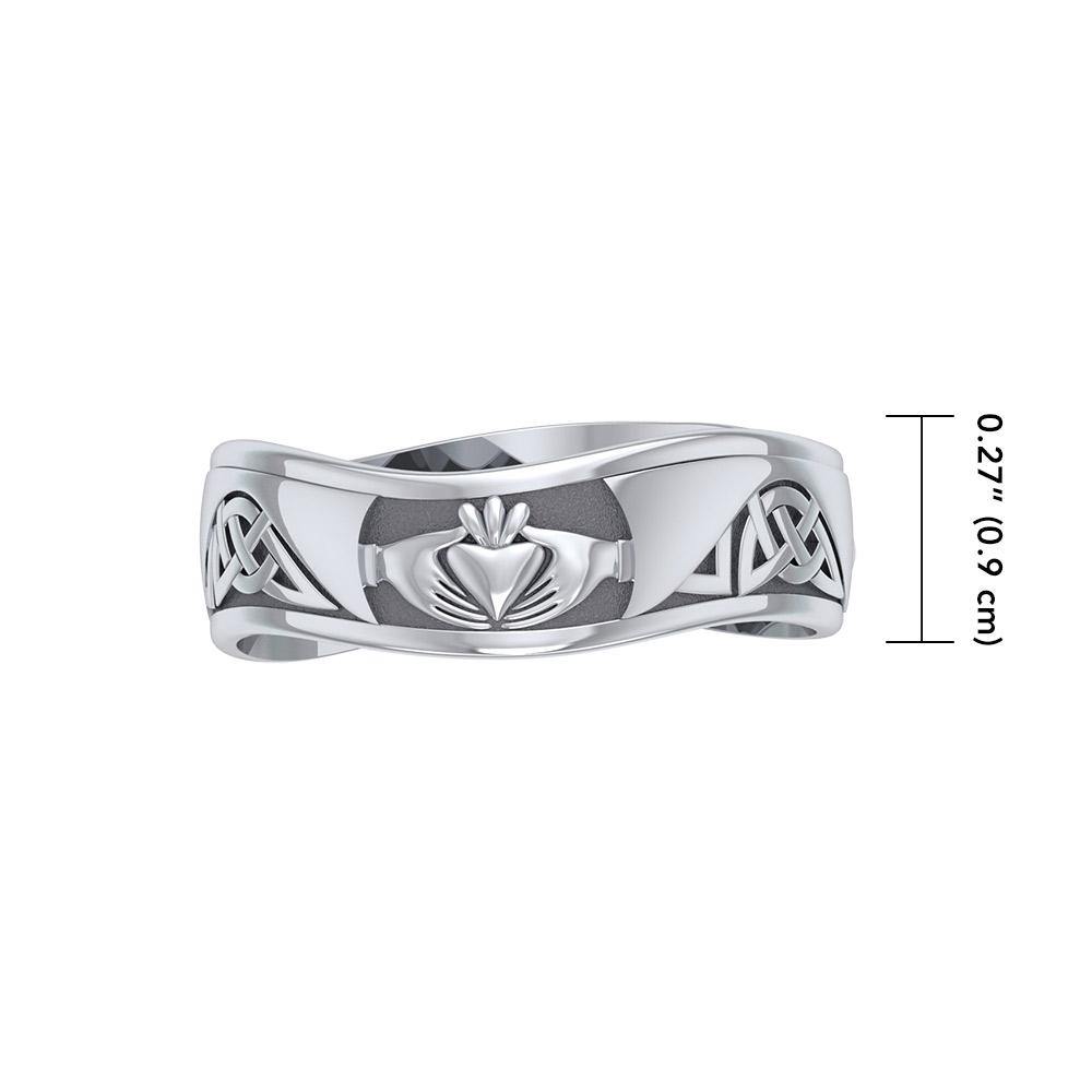Celtic Knotwork Silver Claddagh Ring TR2923