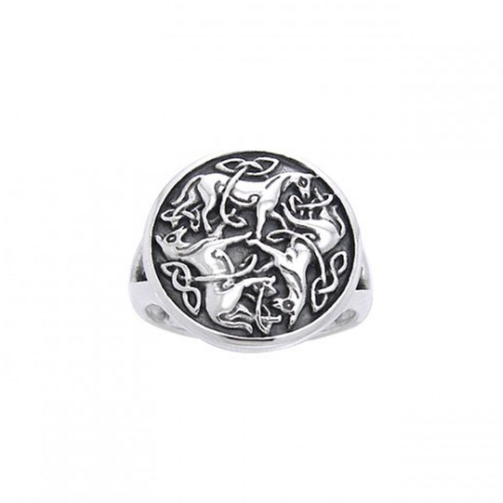 Celtic Knot Horse Ring TRI1113