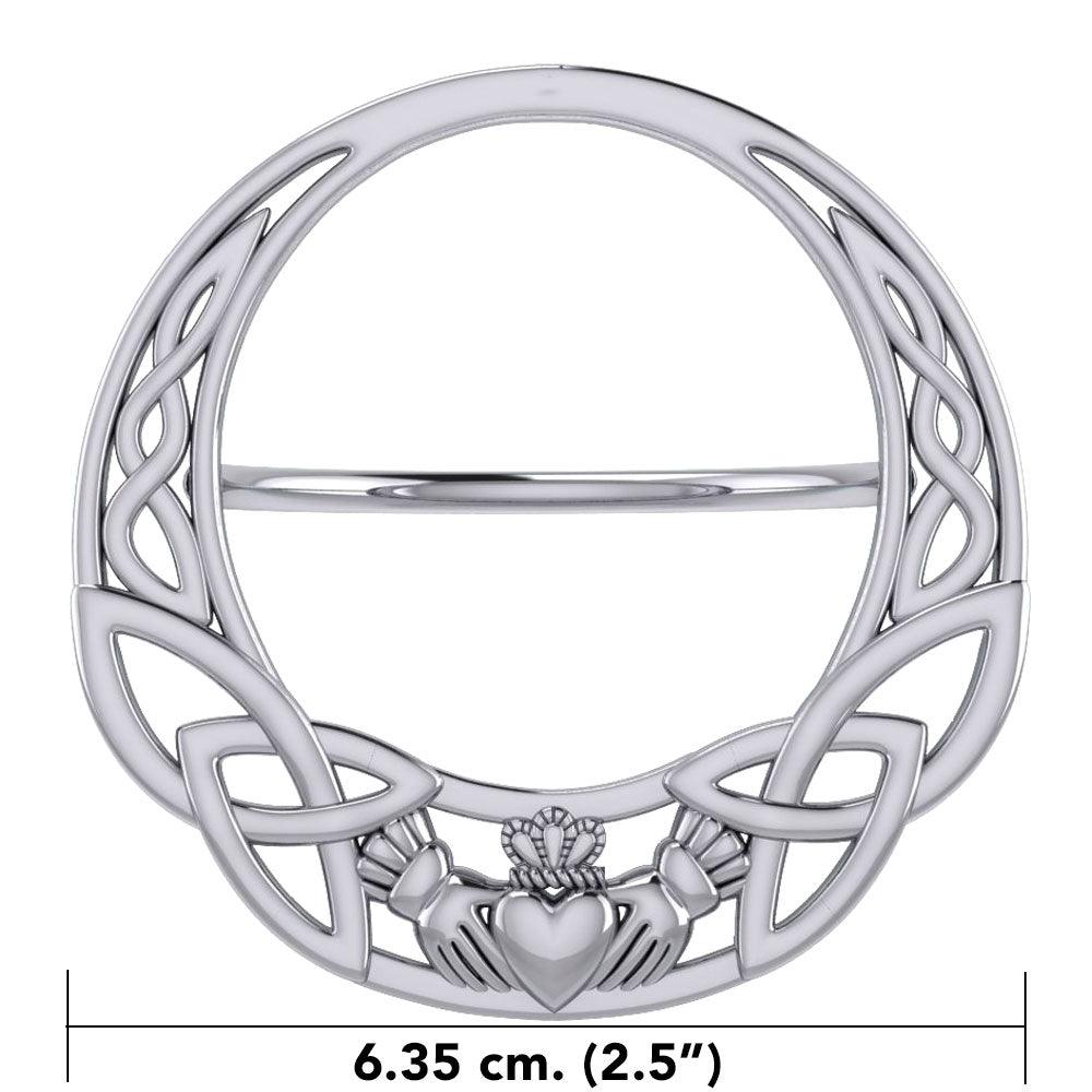 Celtic Claddagh Silver Scarf Ring By Peter Stone EOT181