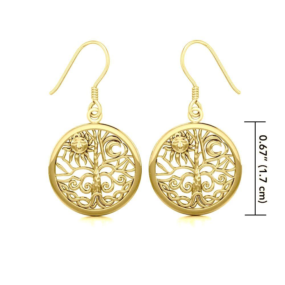 Celtic Tree of Life Solid Gold Earrings GER060