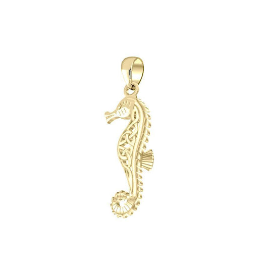 Seahorse & Celtic Knots Solid Gold Pendant GPD055
