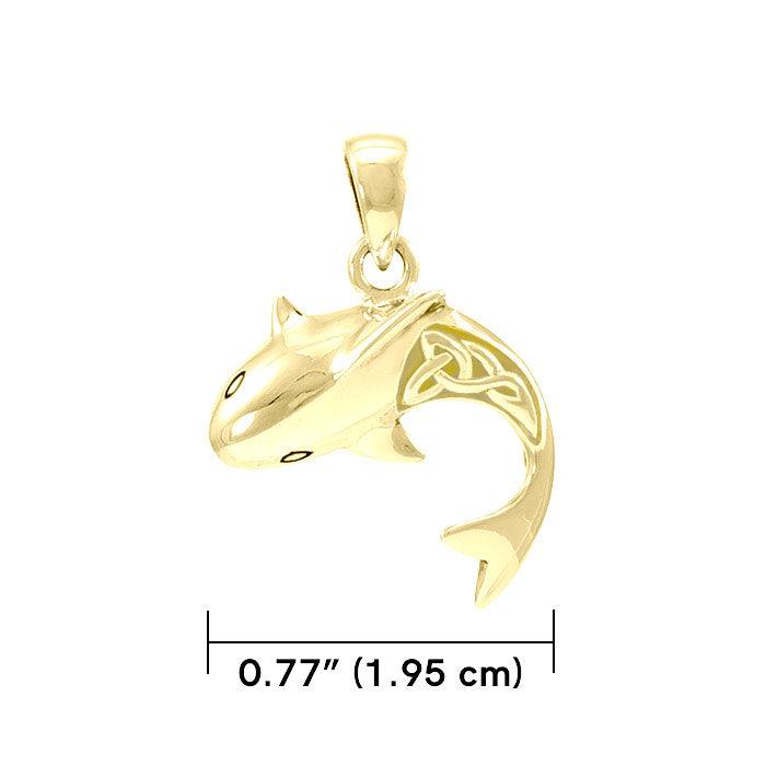 Celtic Shark Solid Gold Pendant GPD066