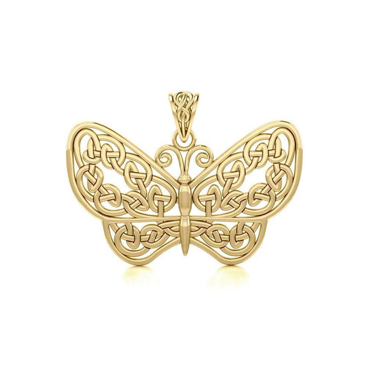 Celtic Butterfly Solid Gold Pendant GPD4119