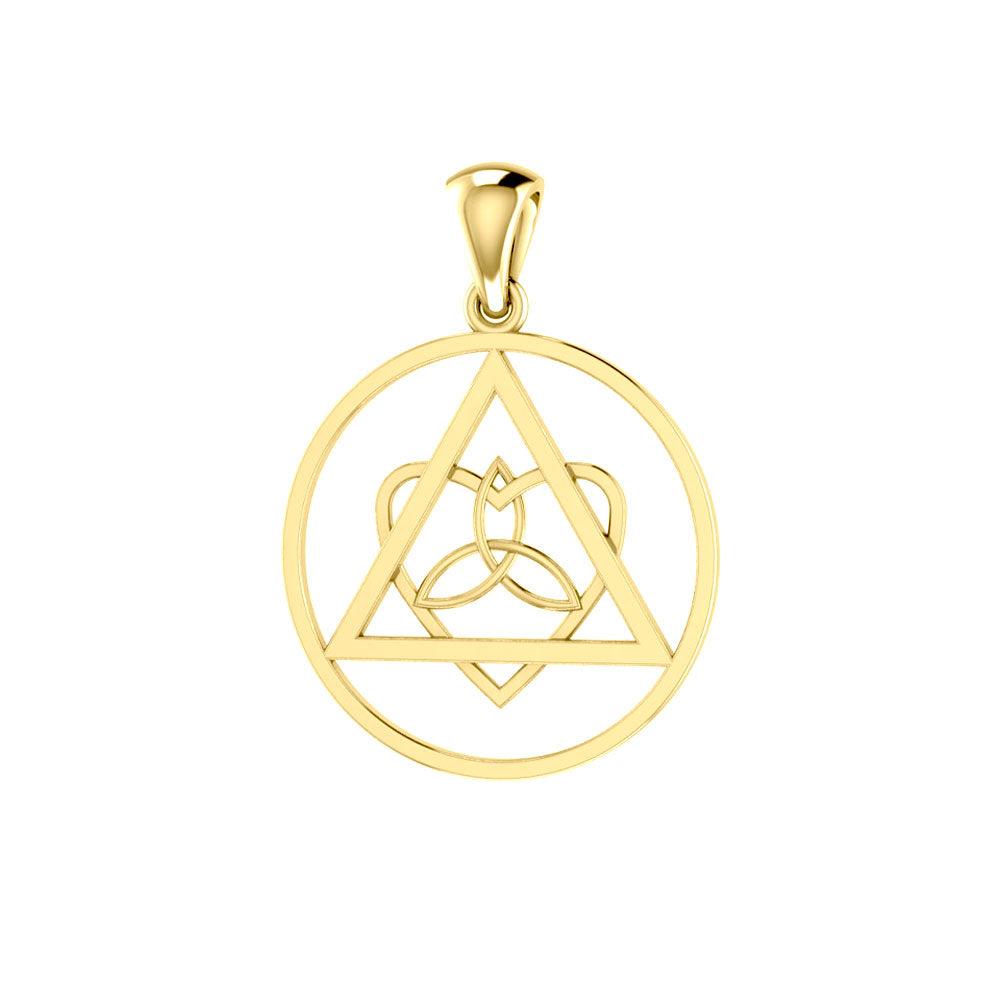 Life’s worth the healing and inspiration ~ Celtic AA Symbol 14K Yellow Gold Pendant Jewelry GPD518