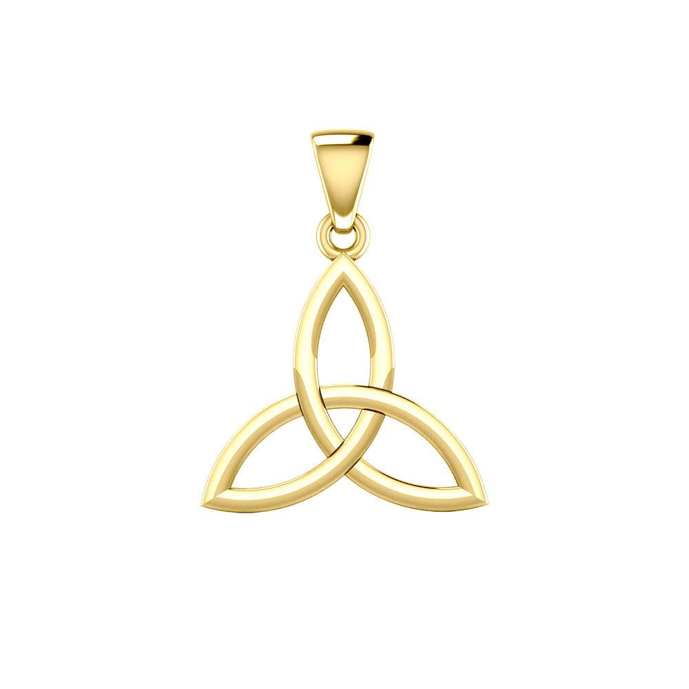 Celtic Trinity Knot 14K Yellow Gold Pendant Small Size GPD5607