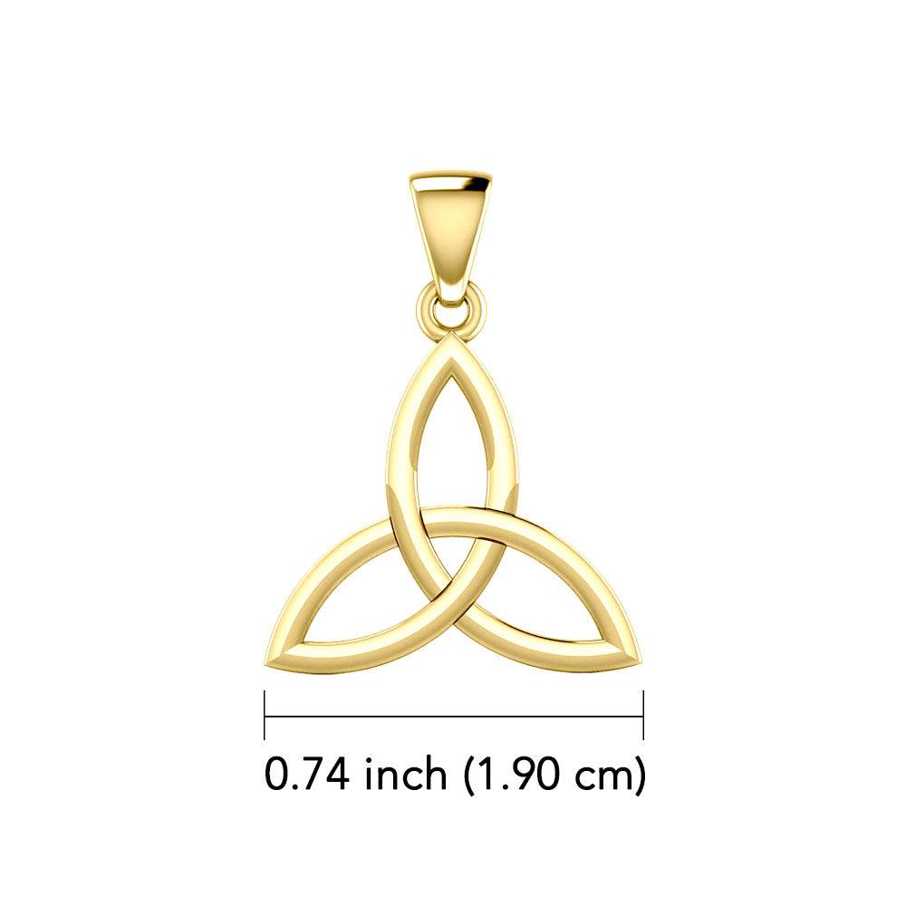 Celtic Trinity Knot 14K Yellow Gold Pendant Small Size GPD5607