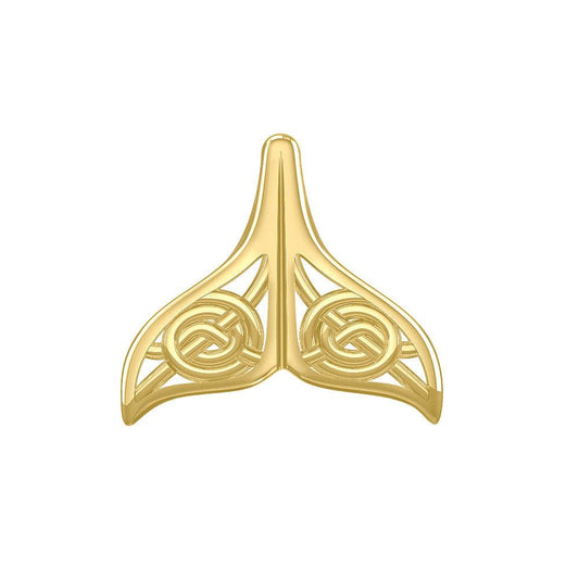 Celtic Spiral Whale Tail Solid Gold Pendant GPD5704