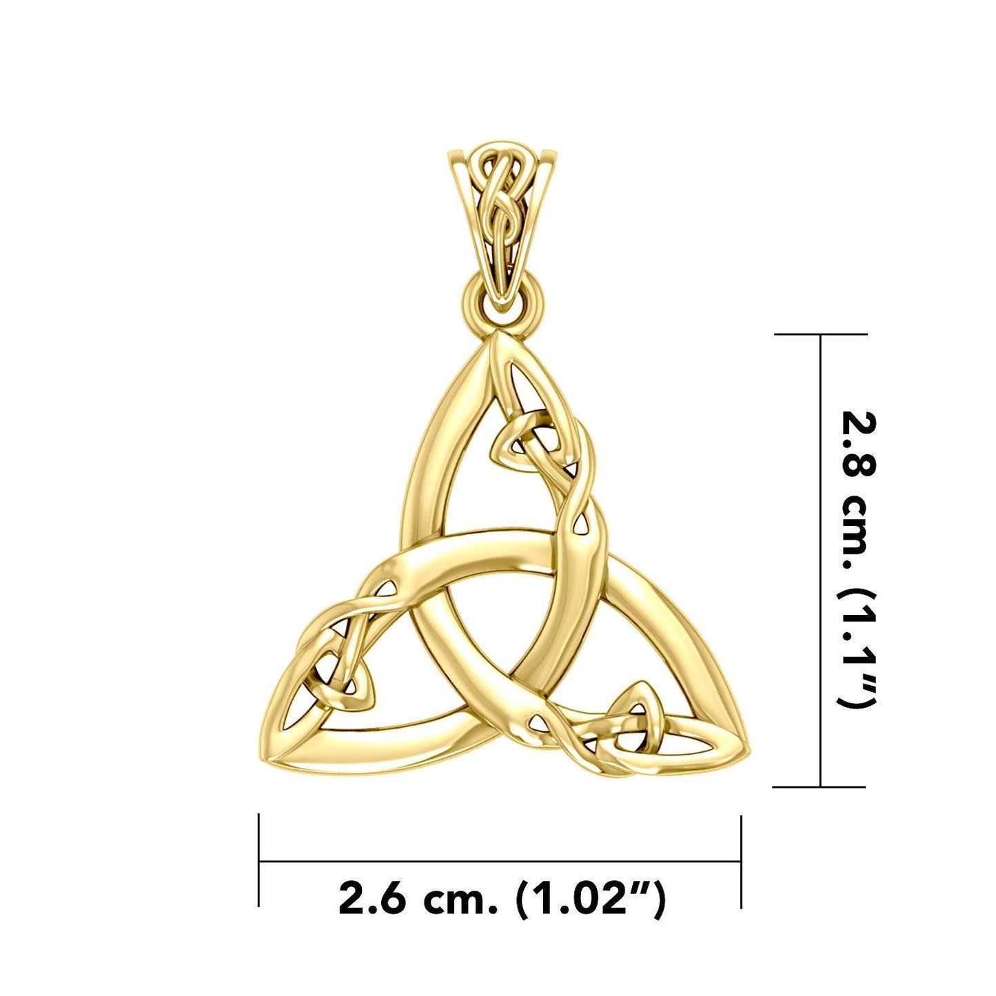 Celtic Trinity 14K Solid Gold Pendant GPD5992