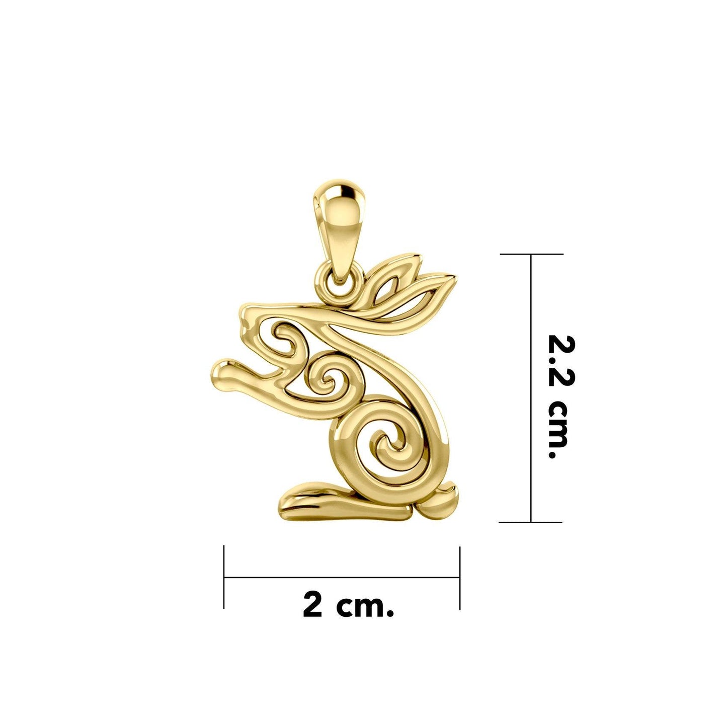 Solid Gold Celtic Rabbit Pendant GPD6037