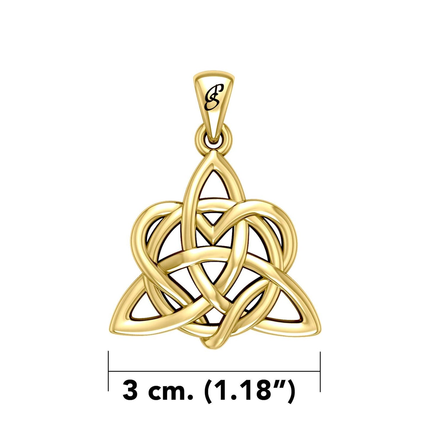 Elegance: Yellow Gold Enchanted Magic Celtic Triquetra Heart Pendant - GPD6195 by Peter Stone
