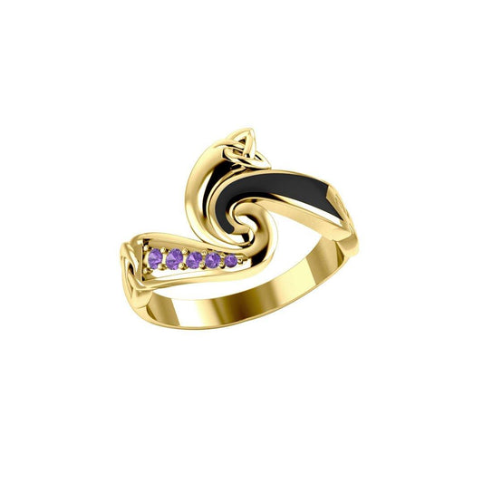 Endless and Modern ~ Celtic Triskele Solid Gold Ring GRI636