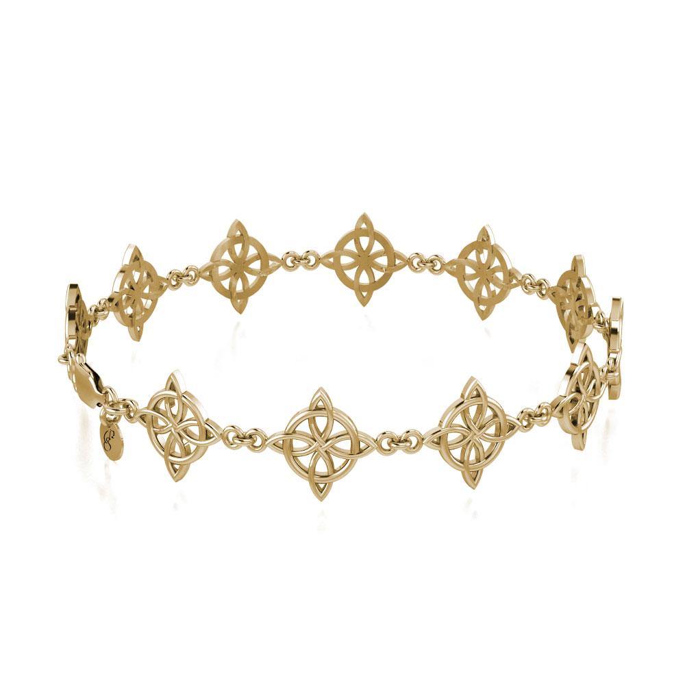 Solid Gold Jewelry Celtic Four-Point Knot Link Bracelet GTBG579
