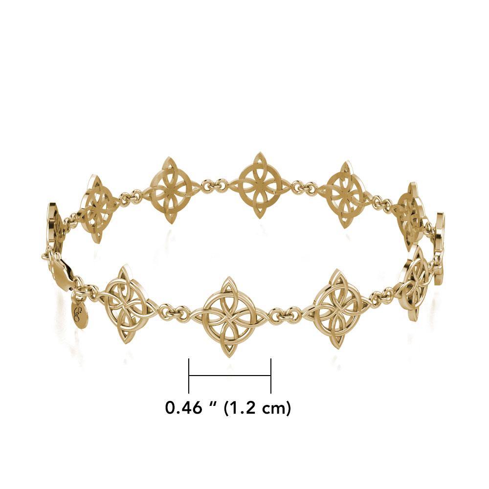 Solid Gold Jewelry Celtic Four-Point Knot Link Bracelet GTBG579