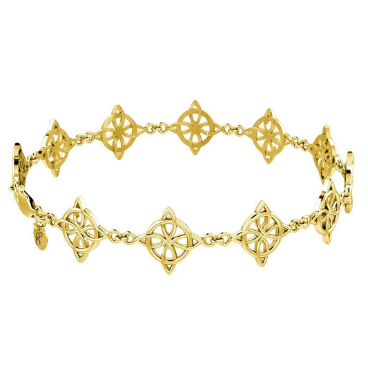 Solid Gold Jewelry Celtic Four-Point Knot Link Bracelet GTBG579
