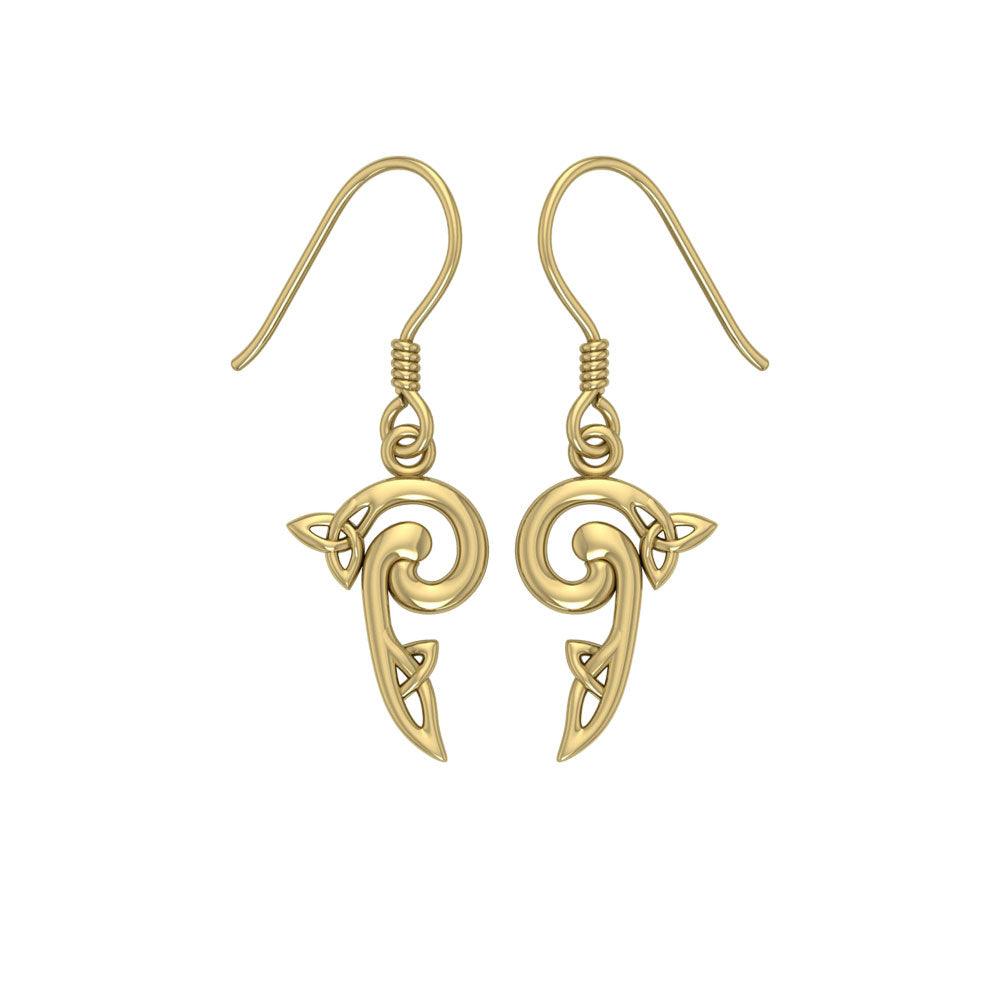 Celtic Triskele Solid Gold Earrings GTE2141