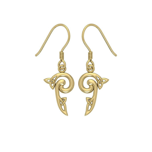 Celtic Triskele Solid Gold Earrings GTE2141