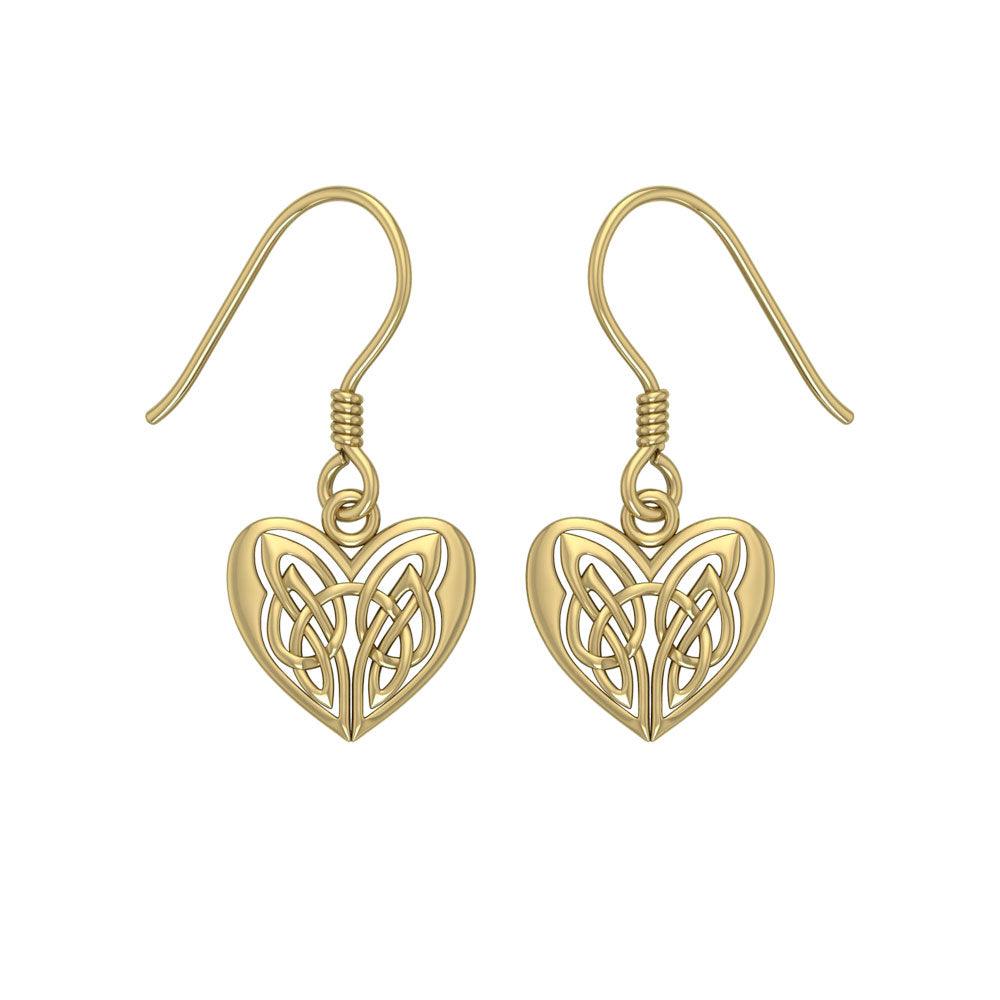 Eternal Heart Celtic Knots Solid Gold Earrings GTE2935