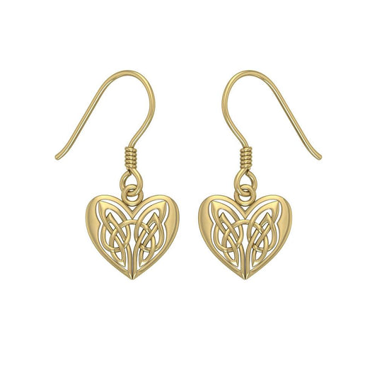 Eternal Heart Celtic Knots Solid Gold Earrings GTE2935