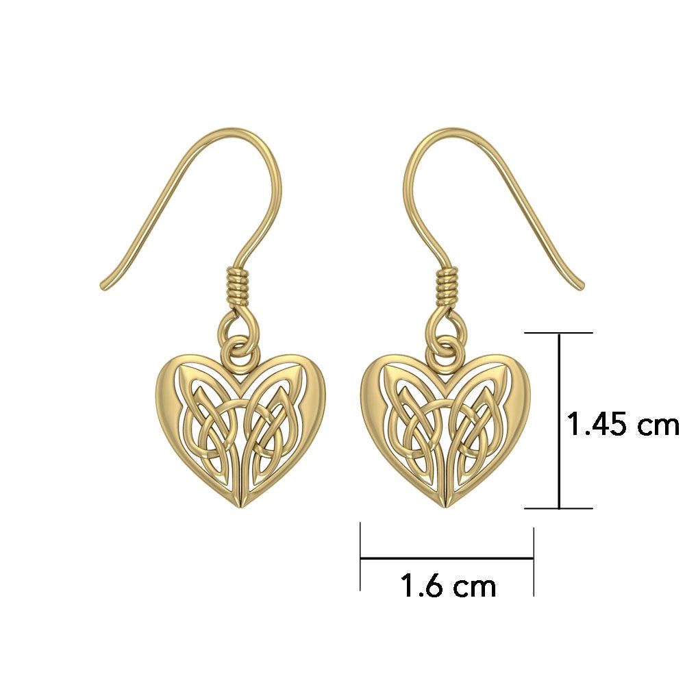 Eternal Heart Celtic Knots Solid Gold Earrings GTE2935