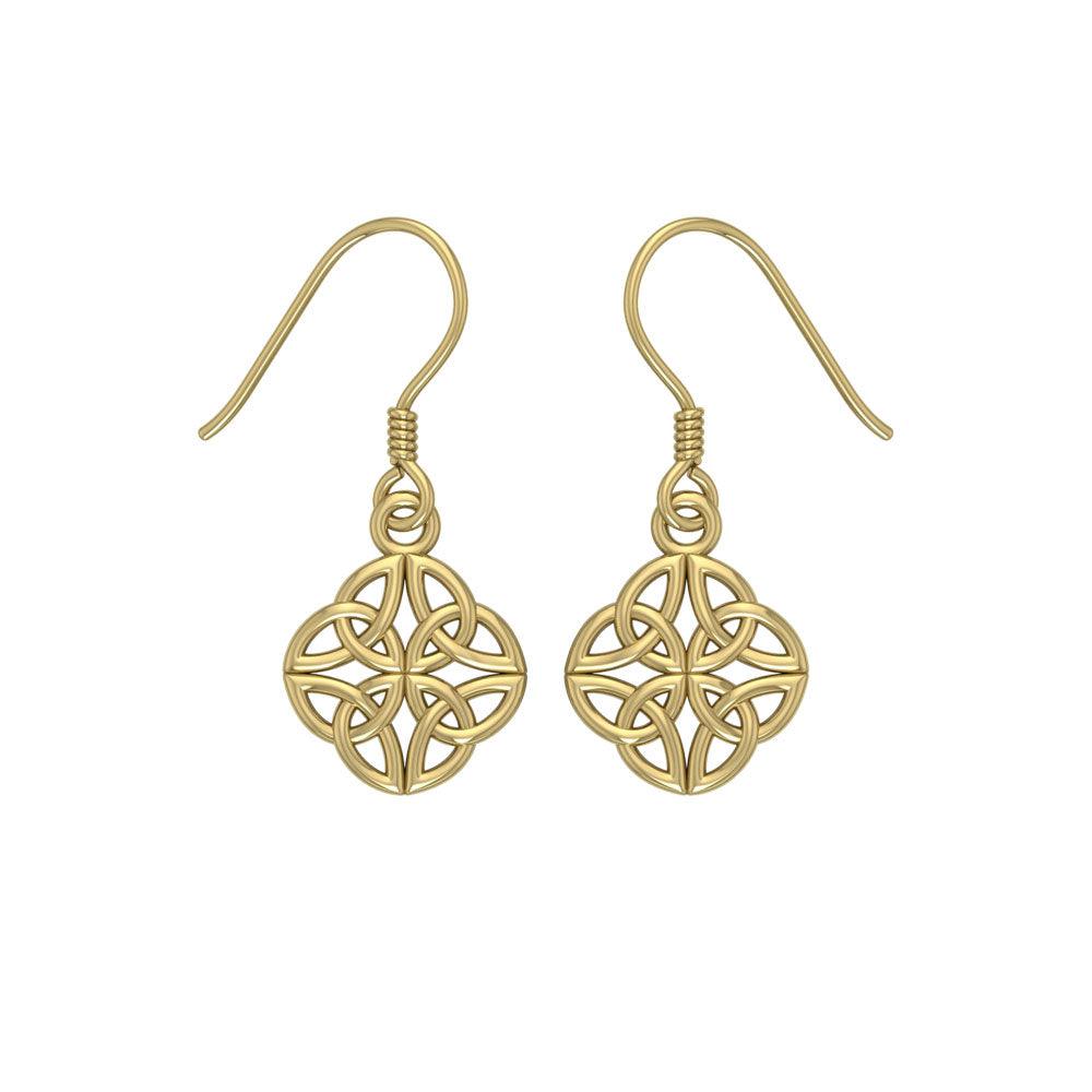 Celtic Knotwork Solid Gold Earrings GTE462
