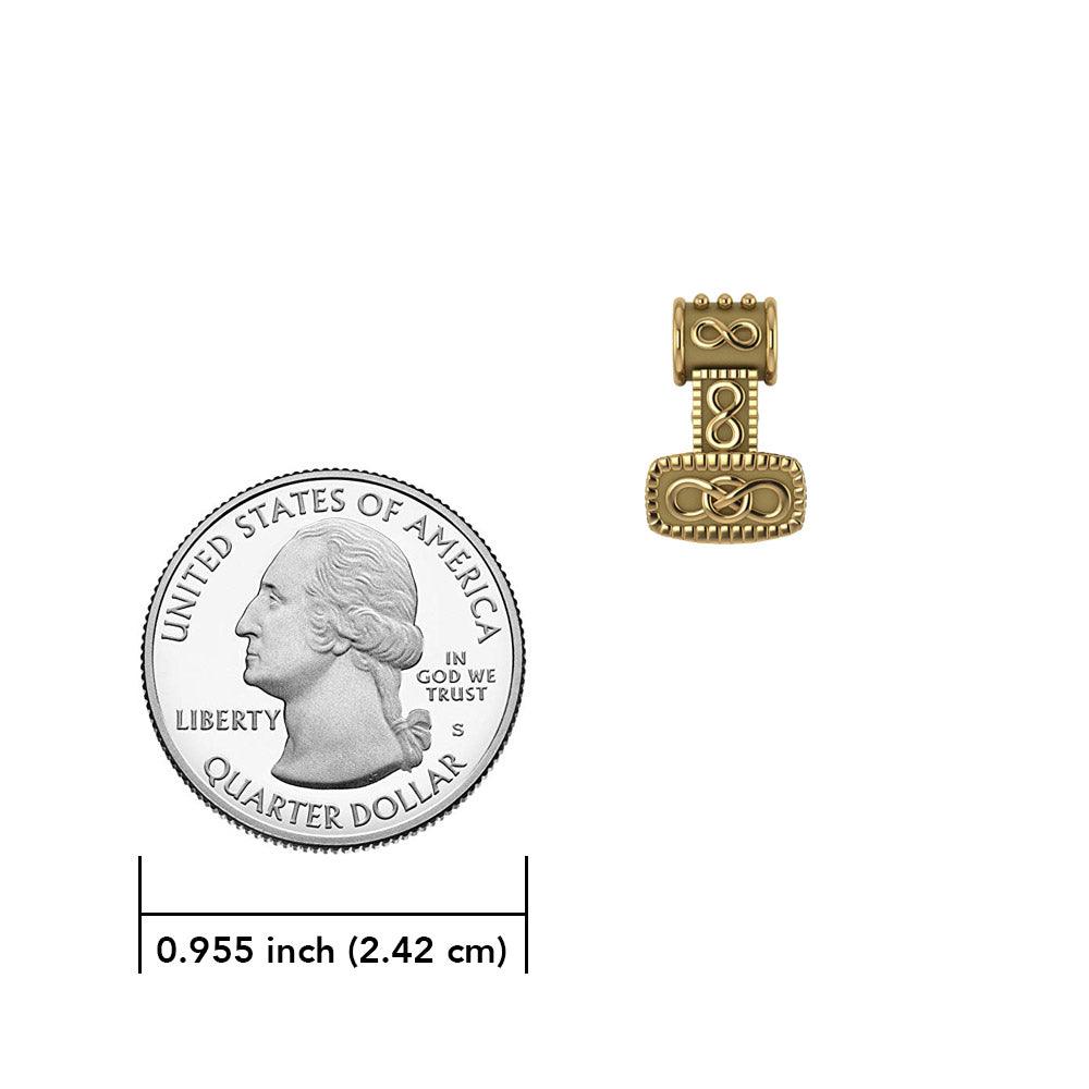 Celtic Thor's Hammer Solid Gold Slider Pendant GTP181