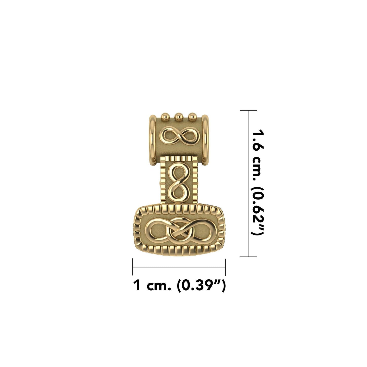 Celtic Thor's Hammer Solid Gold Slider Pendant GTP181