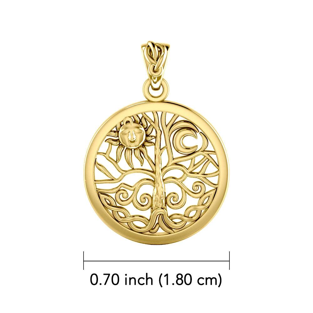 Embrace the Symbol of Renewal: Celtic Tree of Life Solid Gold Pendant - GTP3109 | Connect with Nature's Eternal Cycle