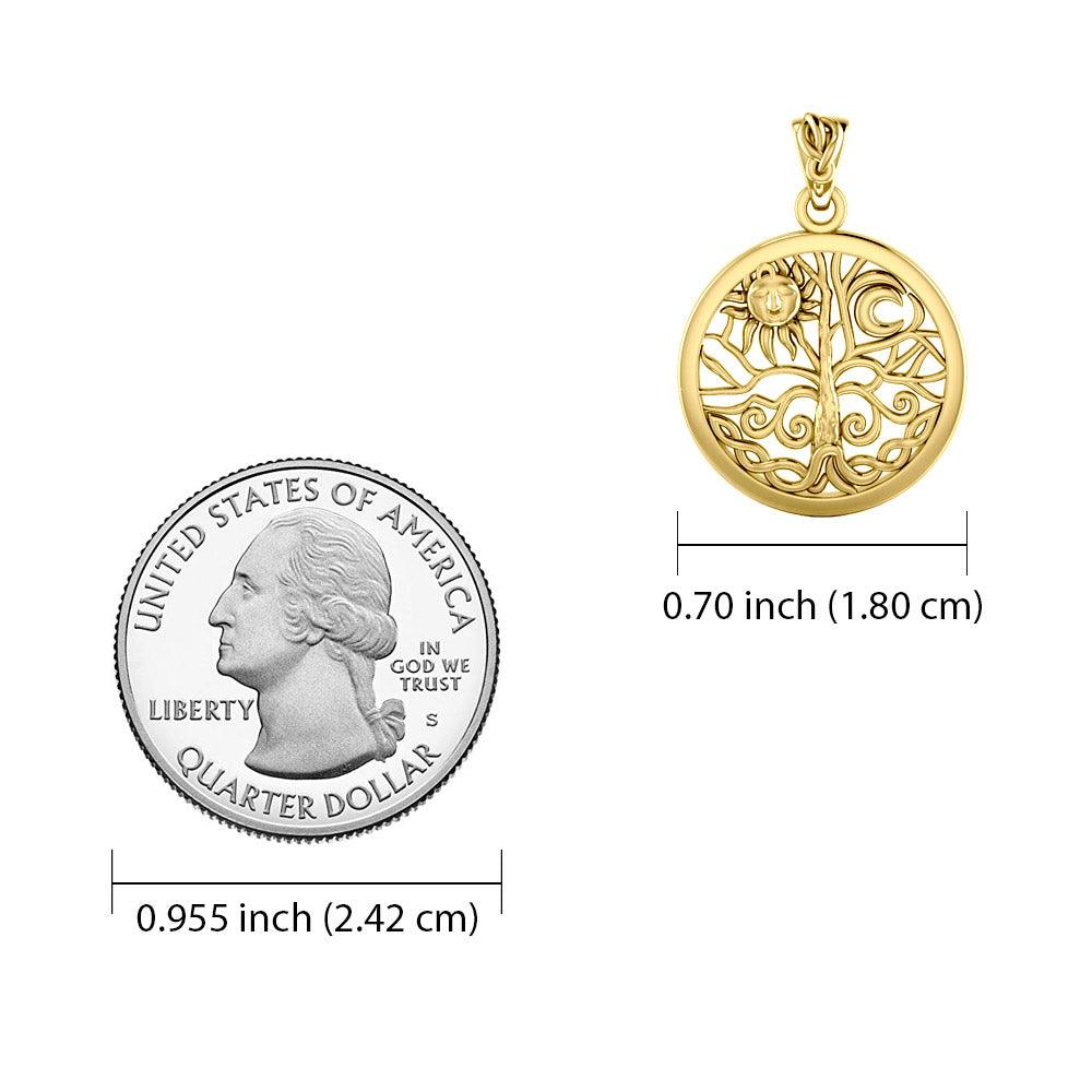 Embrace the Symbol of Renewal: Celtic Tree of Life Solid Gold Pendant - GTP3109 | Connect with Nature's Eternal Cycle