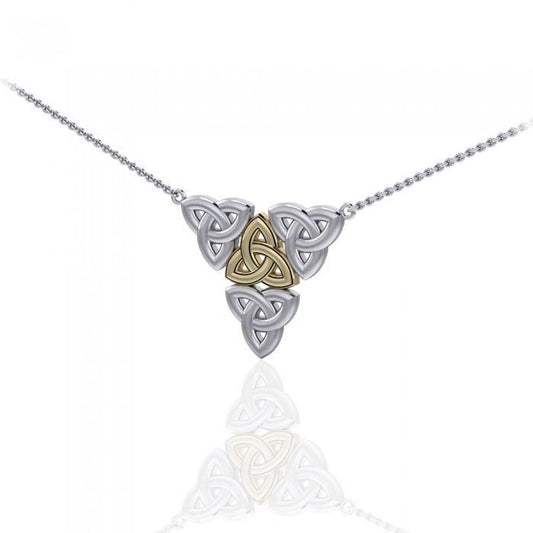 Celtic Trinity Silver and Gold Necklace MNC220
