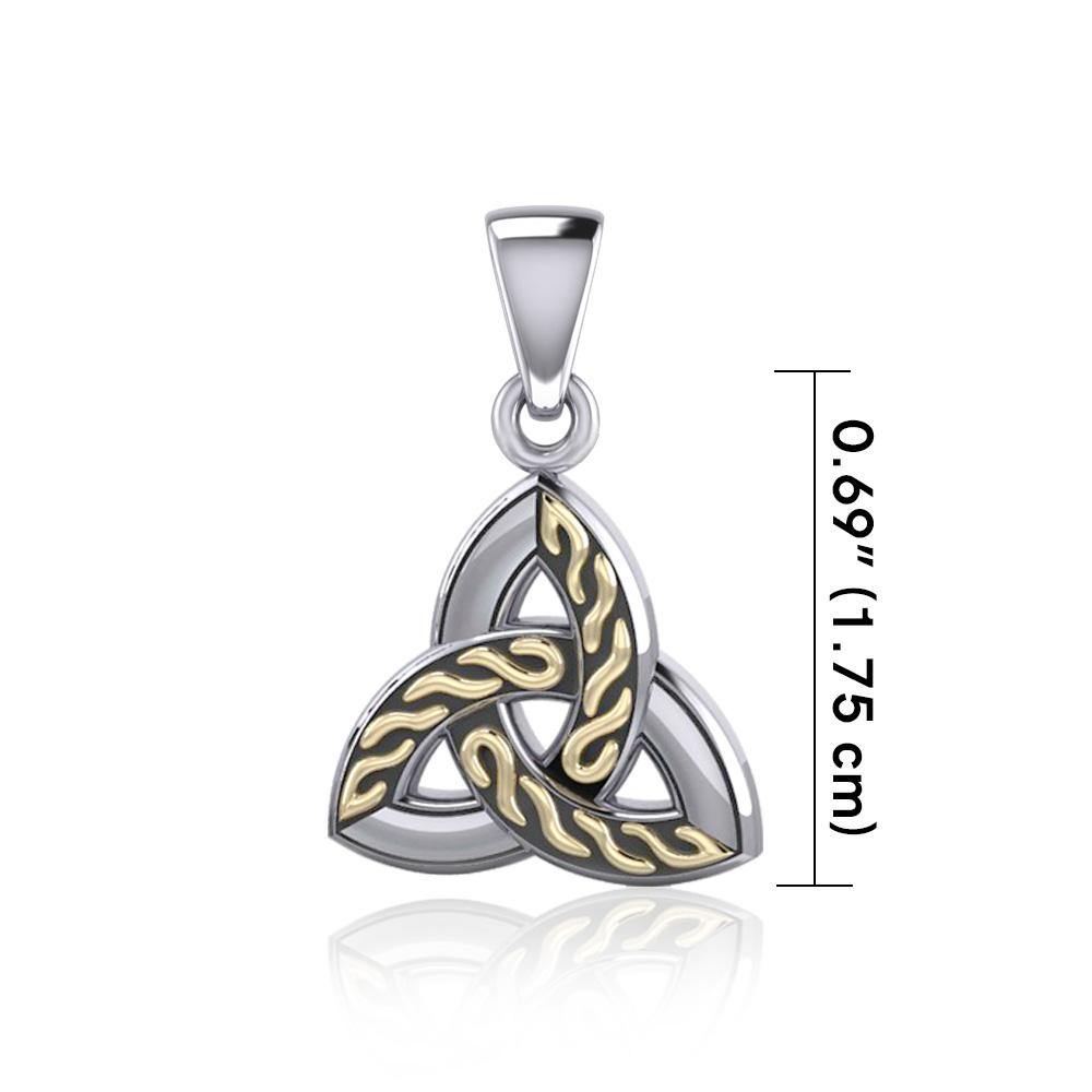 Braided Celtic Trinity Knot Silver & 18k gold accents Pendant MPD1812
