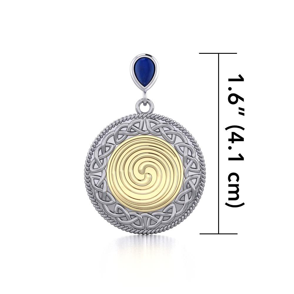 Celtic Ancestral Wisdom Spell Silver and Gold Pendant MPD4747