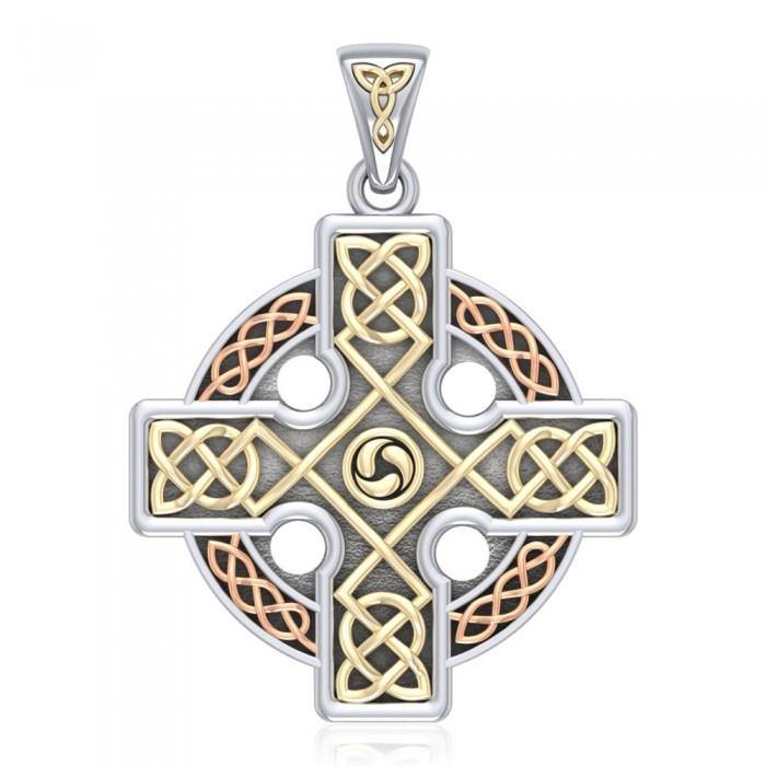 Celtic Knotwork Cross Three Tone Pendant OTP477