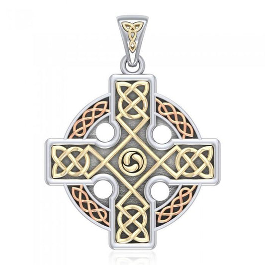 Celtic Knotwork Cross Three Tone Pendant OTP477