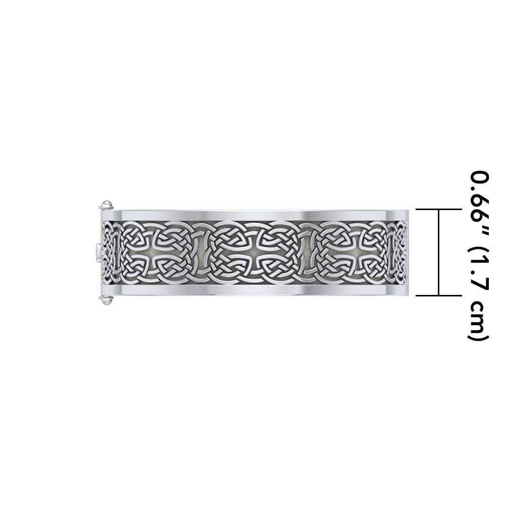 Large Silver Elegance Solid Celtic Knot Bangle with open lock TBA213